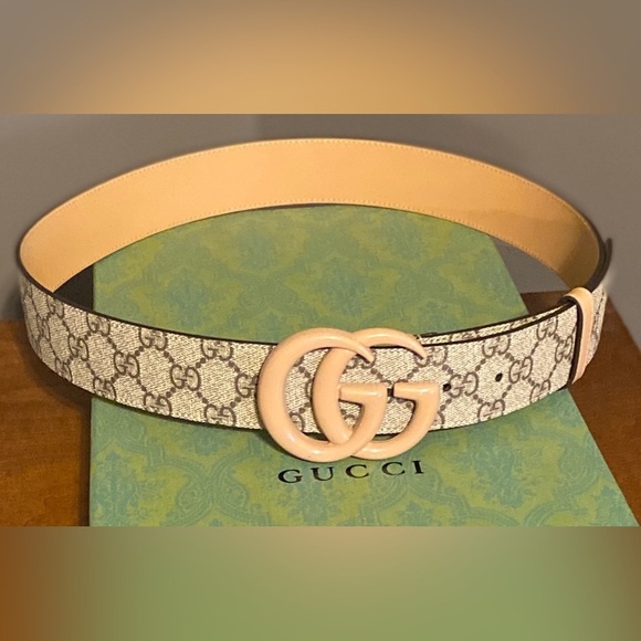GUCCI Marmont Beige/Tan with “GG” Monogram Belt, Authentic, NIB main image 11
